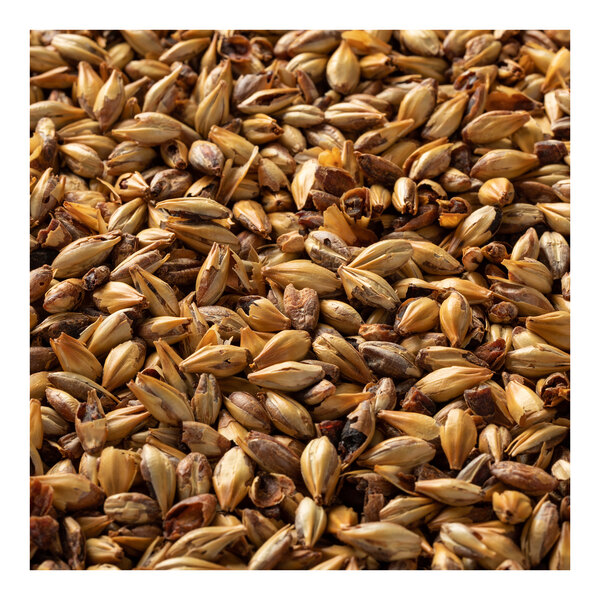 A close up of a pile of brown grain.