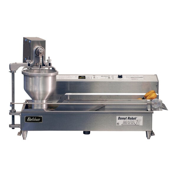 A Belshaw Donut Robot Mark II fryer with a plain plunger handle.