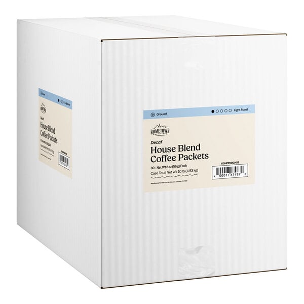 Hometown Provisions House Blend Decaf Coffee Packet 2 oz. - 80/Case