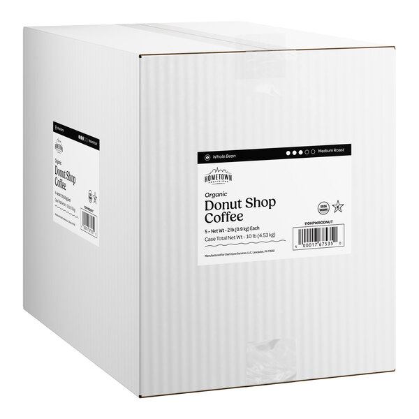 Hometown Provisions Organic Donut Shop Whole Bean Coffee 2 lb. - 5/Case