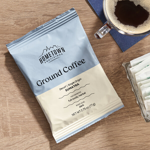 Hometown Provisions Sumatra Decaf Coffee Packet 2.75 oz. - 24/Case