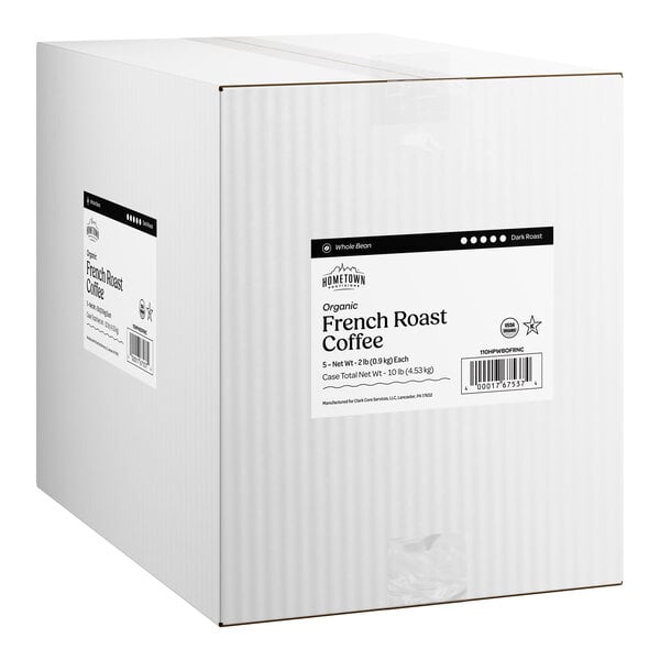 Hometown Provisions Organic French Roast Whole Bean Coffee 2 lb. - 5/Case
