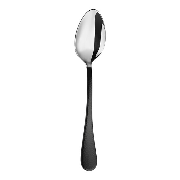 An Amefa Sierra stainless steel tablespoon with a black handle.