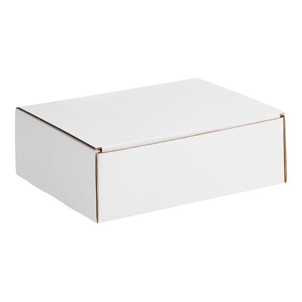 Lavex 12" x 10" x 4" White Customizable Tuck Top Corrugated Mailer - 50/Case