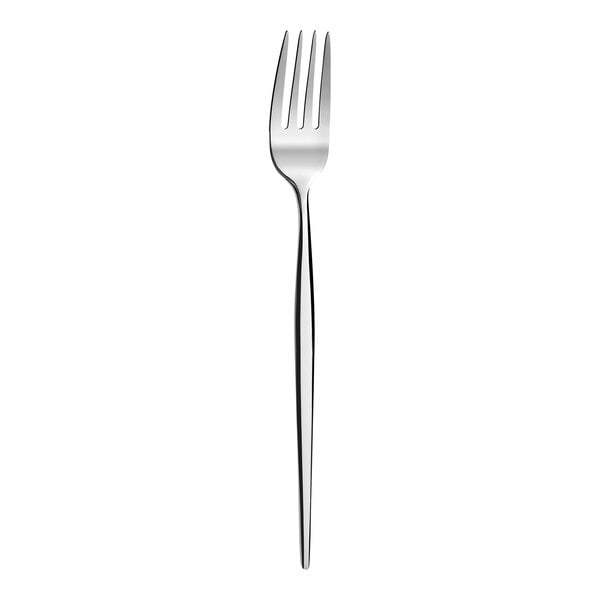 A close-up of an Amefa Soprano stainless steel dessert fork with a silver handle.