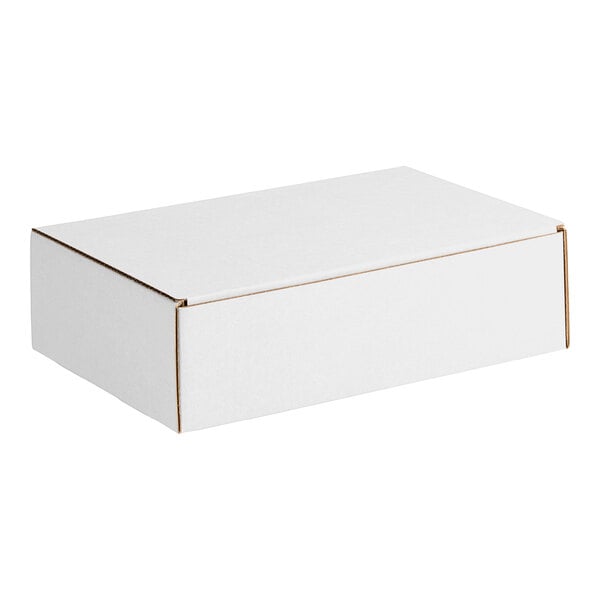 Lavex 14" x 10" x 4" White Customizable Tuck Top Corrugated Mailer - 50/Case