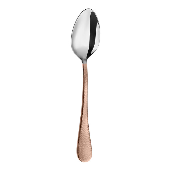 An Amefa Sierra stainless steel serving spoon with a copper handle.