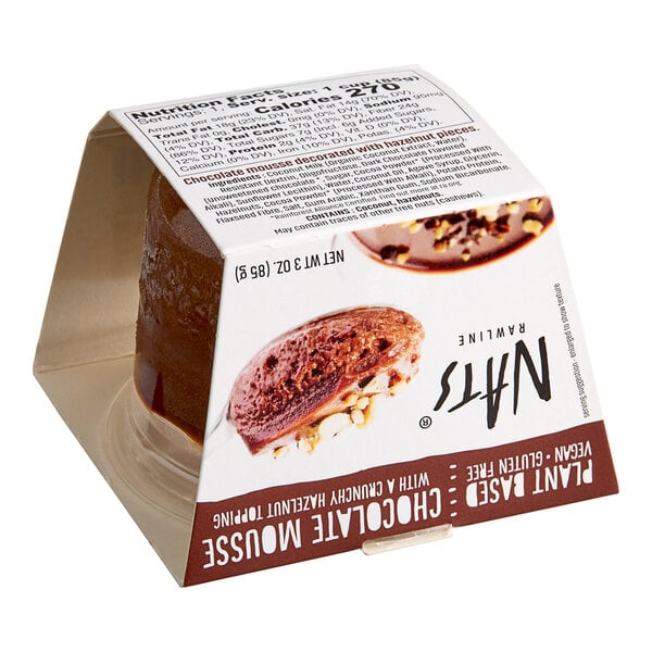 A small container of Nats Rawline plant-based vegan chocolate mousse.