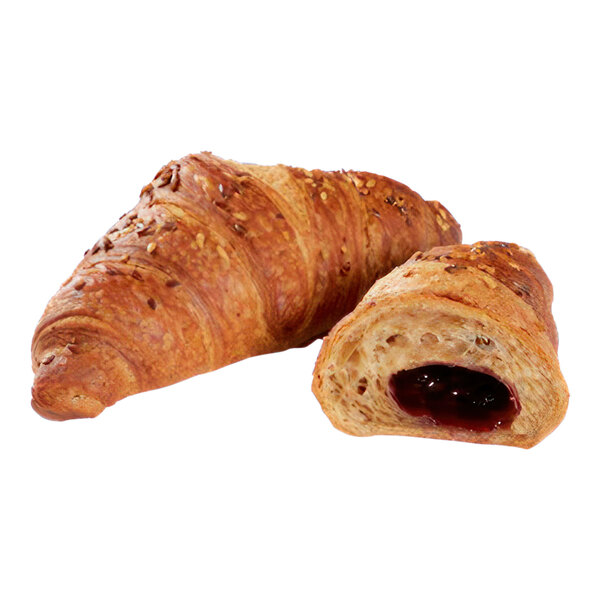 Le Chic Patissier Ready-to-Bake Vegan Blueberry-Filled Spelt Flour Croissant 3.53 oz. - 48/Case