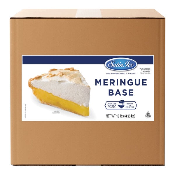 A box of Satin Ice Meringue Base on a white background.