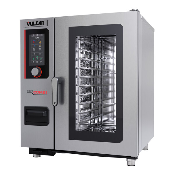 A Vulcan Chef'sCombi liquid propane combi oven with a glass door.