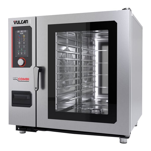 A Vulcan Chef's Combi electric oven with a glass door.