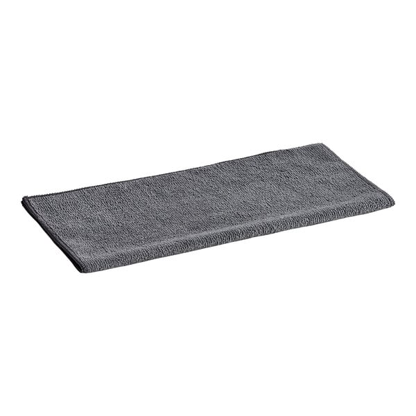 A charcoal gray Lavex microfiber cloth.