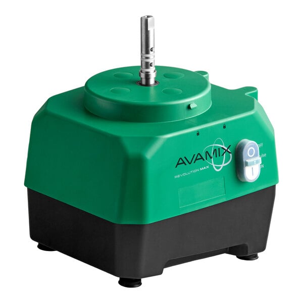 A green and black motor base for the AvaMix Revolution Max Series blender.