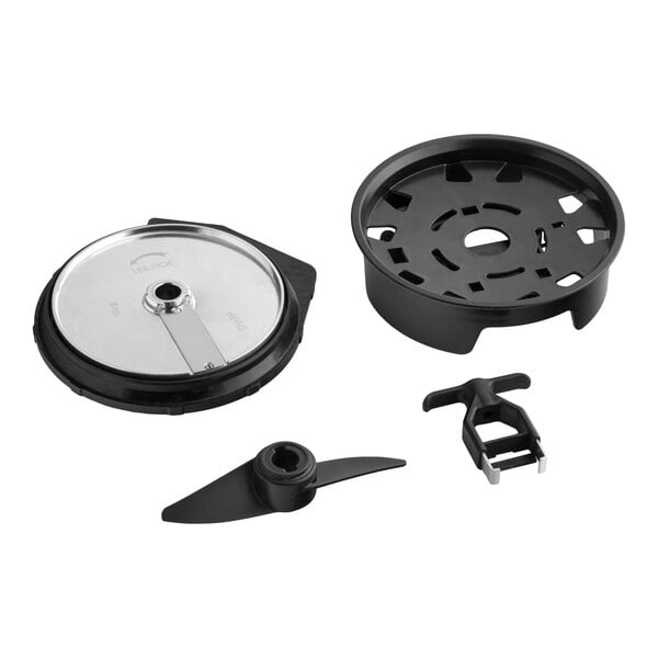 A dicing and cleaning kit for the AvaMix Revolution Max Series, including a dicing disc, cleaning tool, and related components.