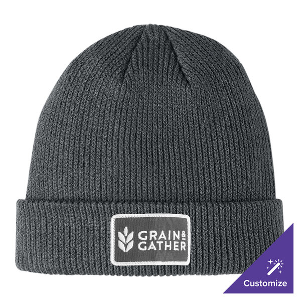 Port Authority C977 Storm Gray Customizable Cuffed Beanie