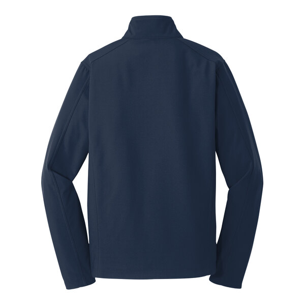 A back view of a Port Authority Core Soft Shell Jacket in dress blue.