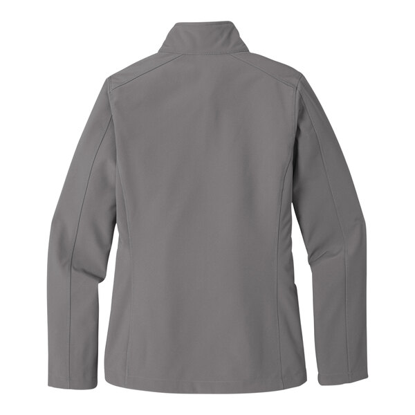 A Port Authority deep smoke grey ladies soft shell jacket.