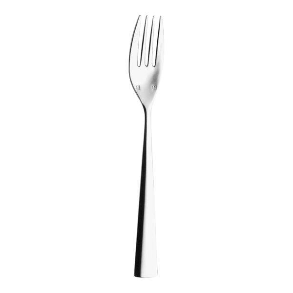 A Hepp 18/10 stainless steel dessert fork with a silver handle.