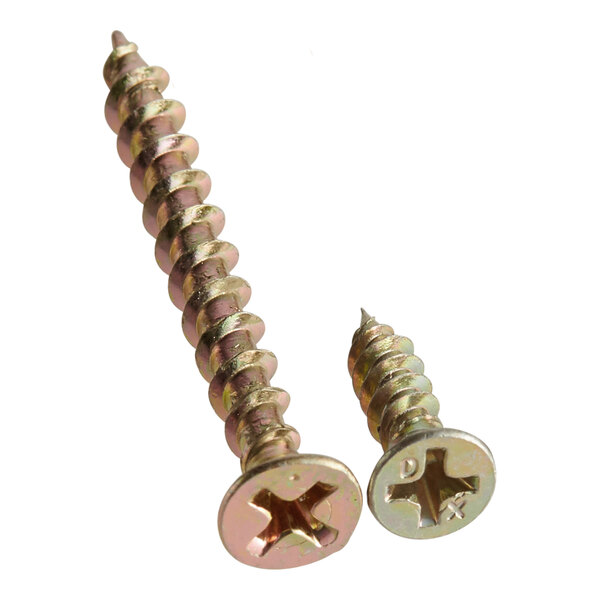 A close-up of Lancaster Table & Seating wood chair and barstool screws.