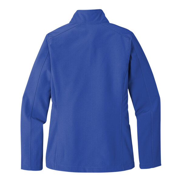 A Port Authority True Royal Core Soft Shell Jacket for women.
