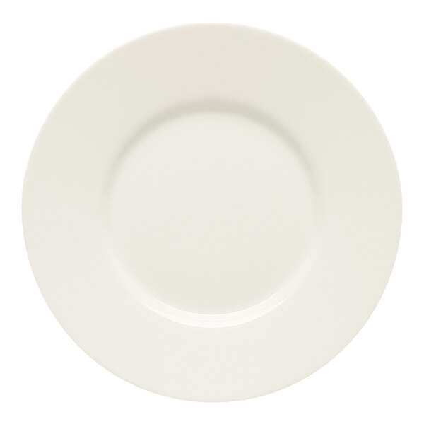 A Bauscher white porcelain plate with a wide circular rim.