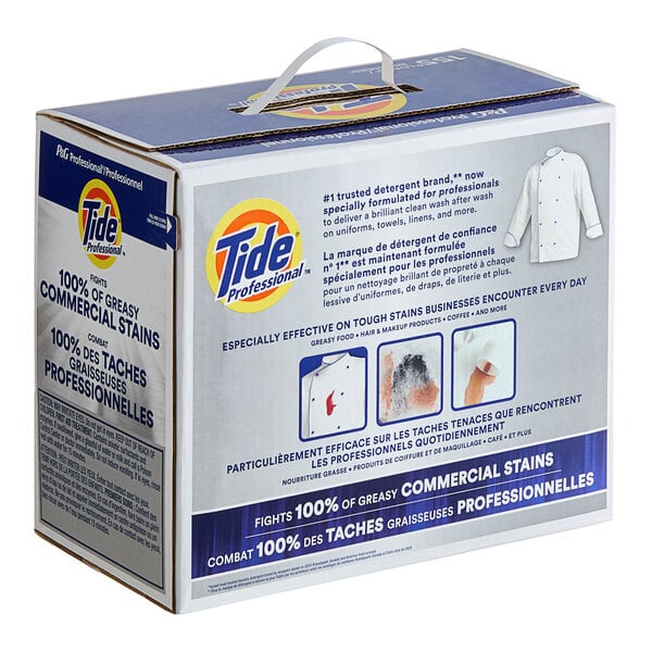 A white box of Tide Professional laundry detergent powder.