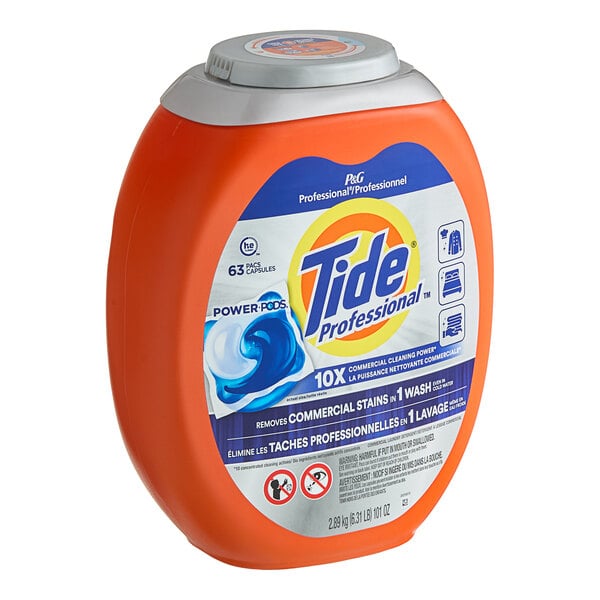 A container of Tide Professional laundry detergent pods.
