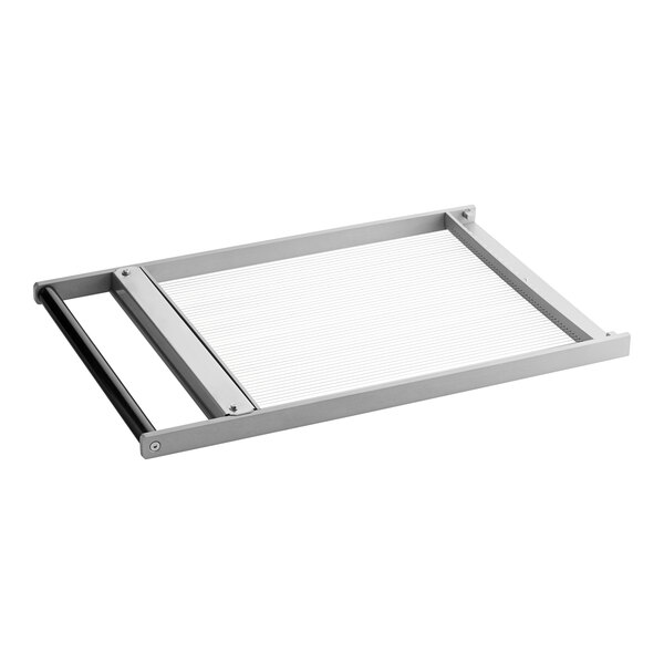 A rectangular metal cutting frame with parallel wires and a handle, designed for use with Pavoni BCD/I and CHITARRA equipment.