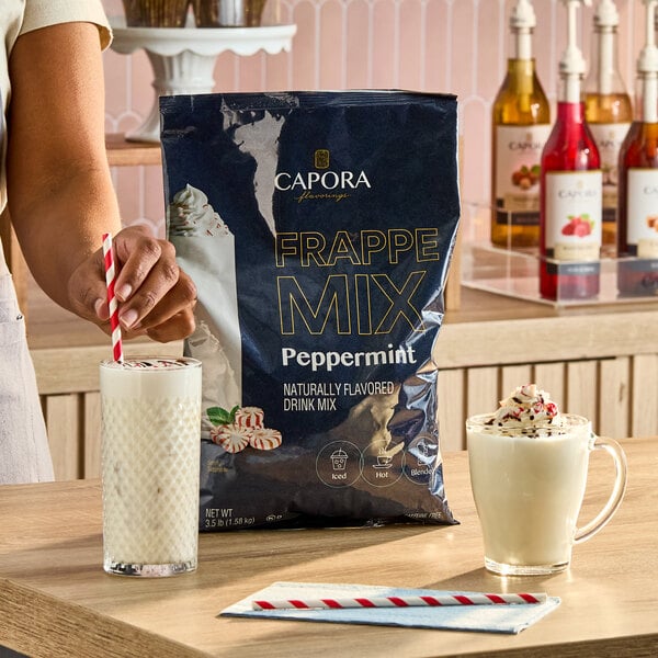 Capora Peppermint Frappe Mix 3.5 lb. - 5/Case