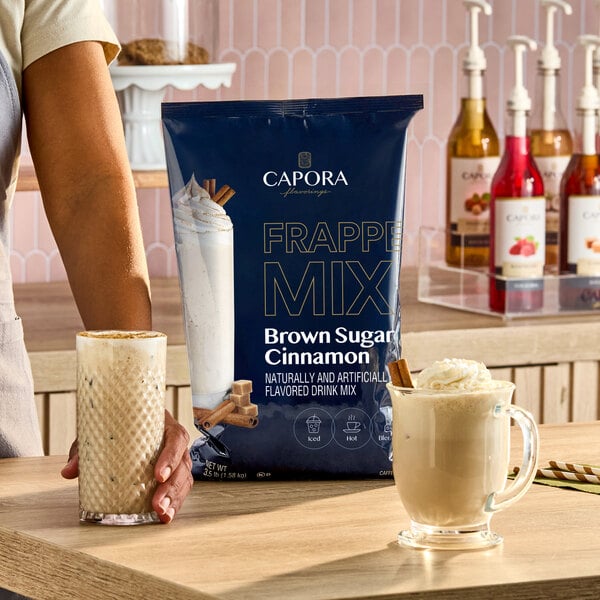 Capora Brown Sugar Cinnamon Frappe Mix 3.5 lb. - 5/Case