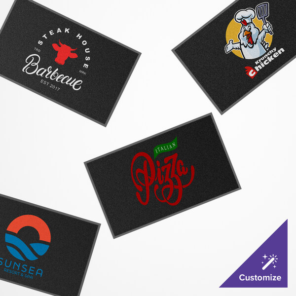 A customizable 3' x 5' antimicrobial entrance mat made from PET fiber, suitable for indoor or outdoor use.