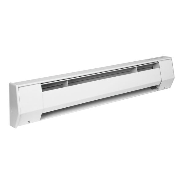 A white King Electric baseboard convection heater.