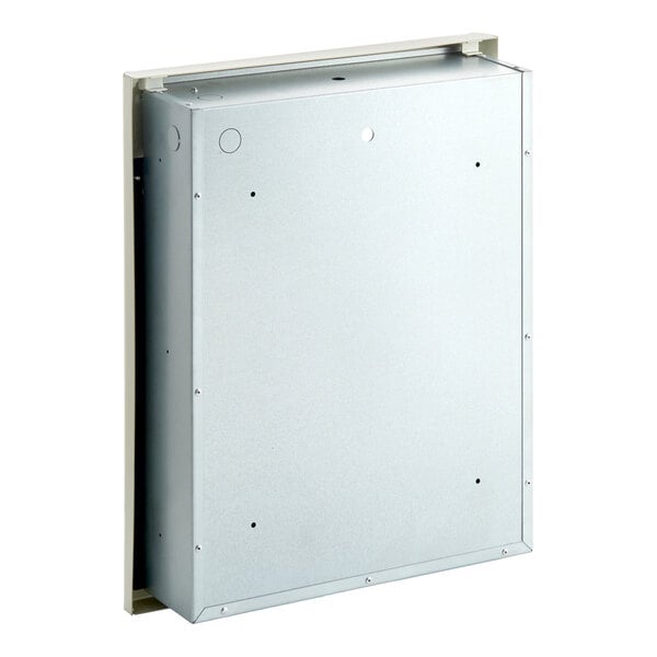 A steel electric fan-forced wall heater designed for 3 kW or 4 kW power output.