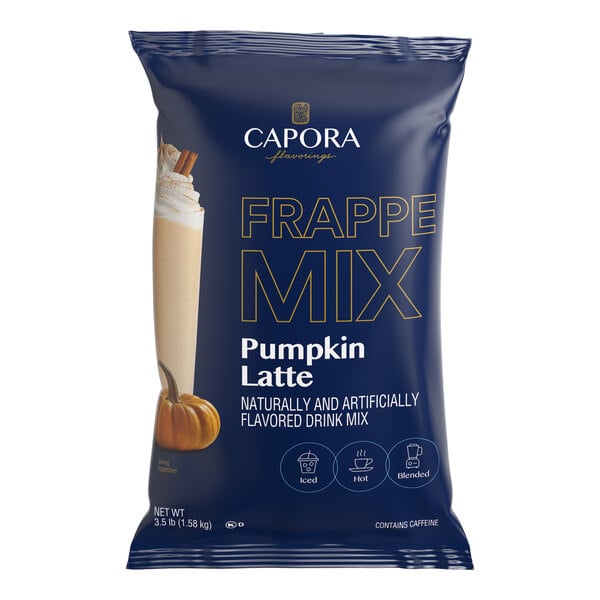 Capora Pumpkin Latte / Frappe Mix 3.5 lb. - 5/Case
