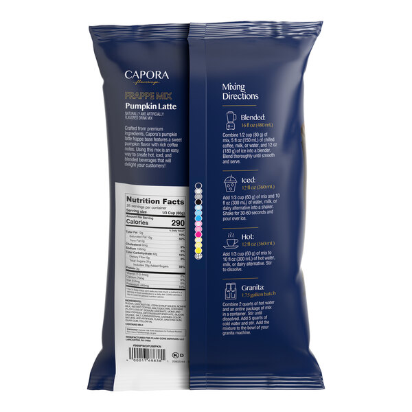 Capora Pumpkin Latte / Frappe Mix 3.5 lb. - 5/Case