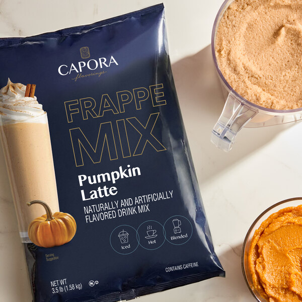 Capora Pumpkin Latte / Frappe Mix 3.5 lb. - 5/Case