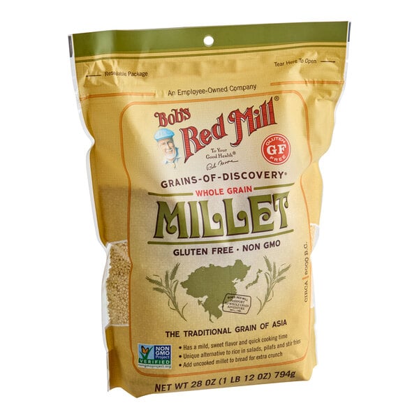 A 28-ounce bag of Bob's Red Mill Whole Grain Millet.