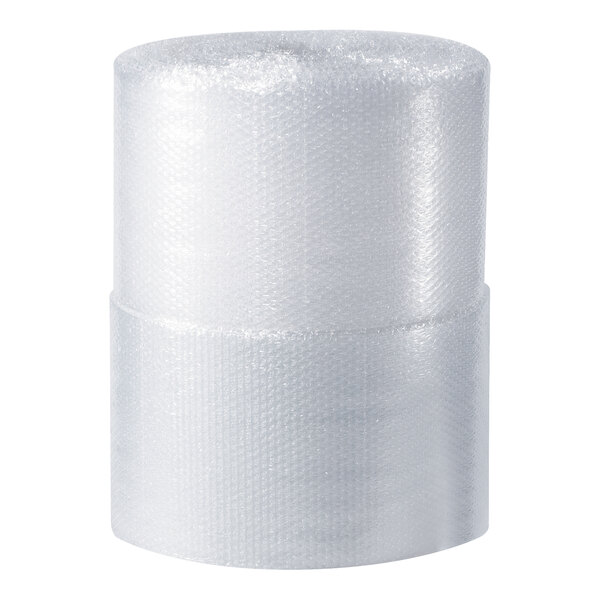 A close-up of a Lavex roll of bubble wrap.