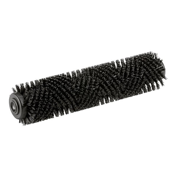 A black round brush with black bristles.