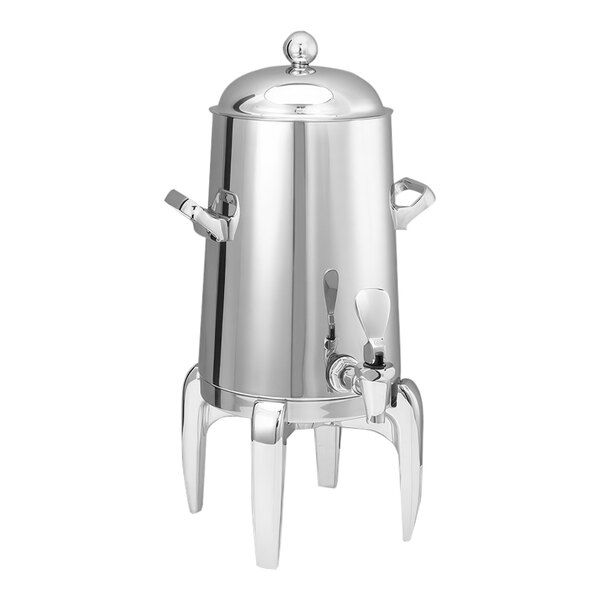 A stainless steel Service Ideas Flame Free Thermo-Urn with two handles and a lid.