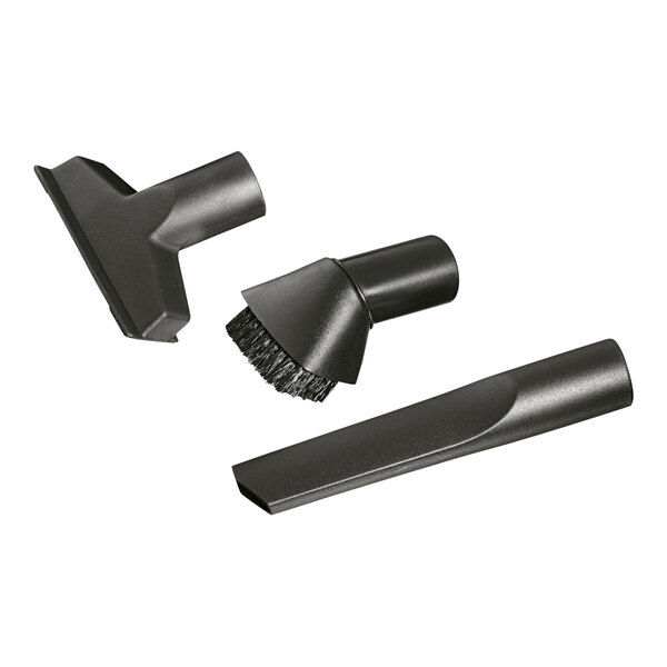 A black Karcher vacuum cleaner nozzle set with three pieces.