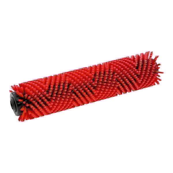 A red and black Karcher cylindrical scrub brush.
