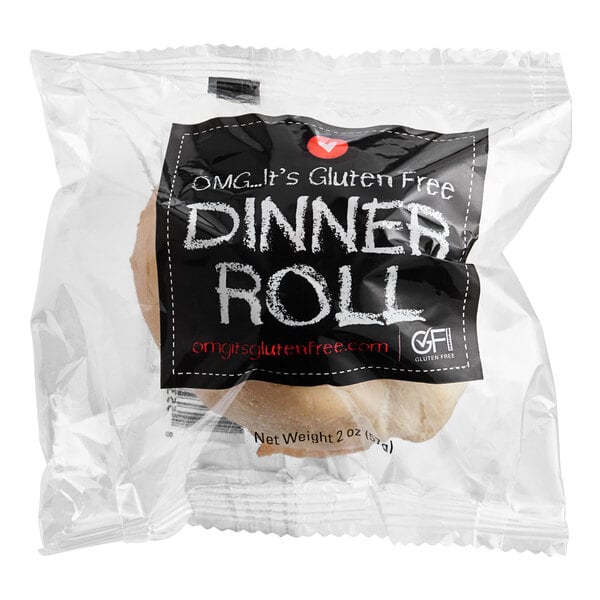 A plastic bag of OMG...It's Gluten Free 5-grain dinner rolls.