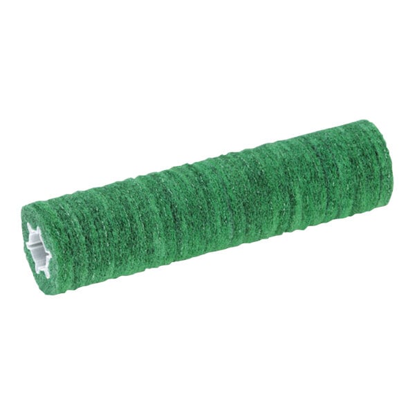 A green fabric roll with white packaging.