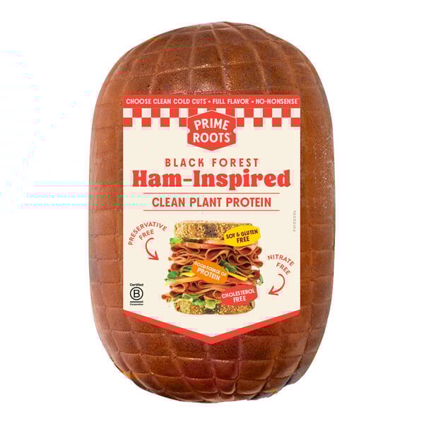 Prime Roots Vegan Black Forest Koji-Ham Deli Chub 4.52 lb. - 2/Case
