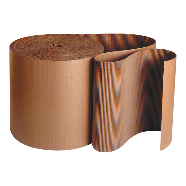 A roll of Lavex brown corrugated packing paper.