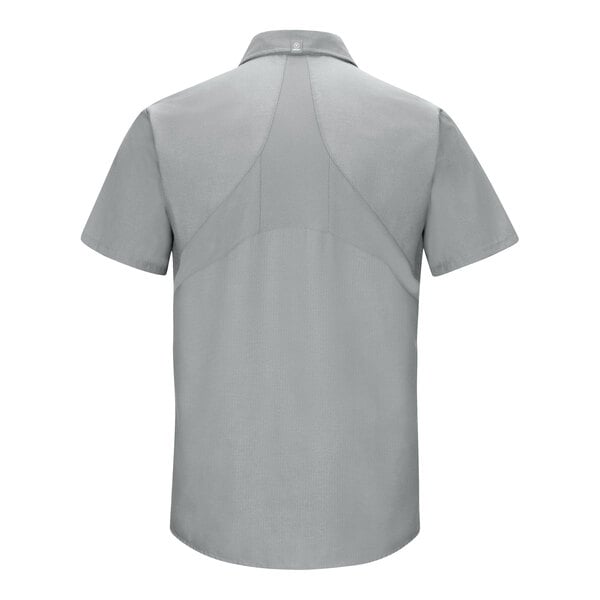 A back view of a Red Kap men's grey work shirt.