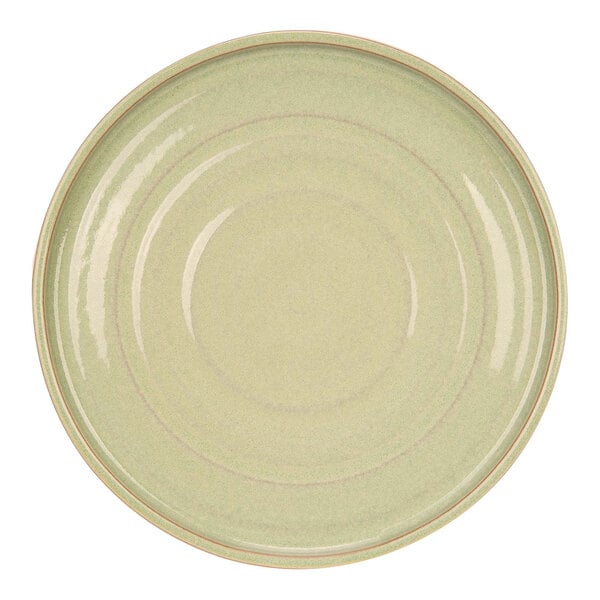 A close-up of a mint green Cosy & Trendy stoneware plate.