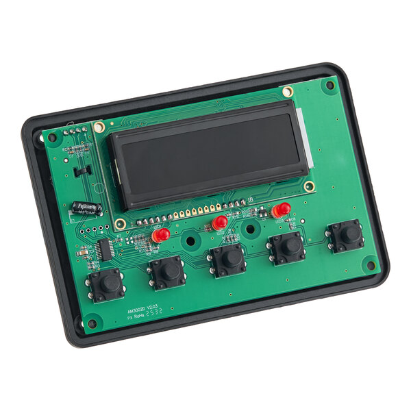 A display control board with a screen, buttons, and indicator lights for the Avantco CMAD Series.